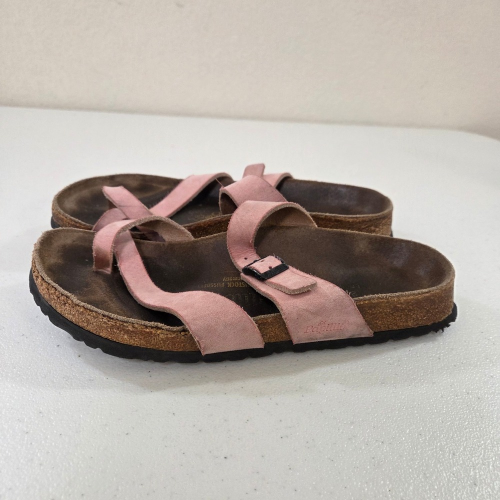 Papillio Birkenstock Tabora Pink Suede Strappy Toe Loop Sandals 39 US 8-8.5